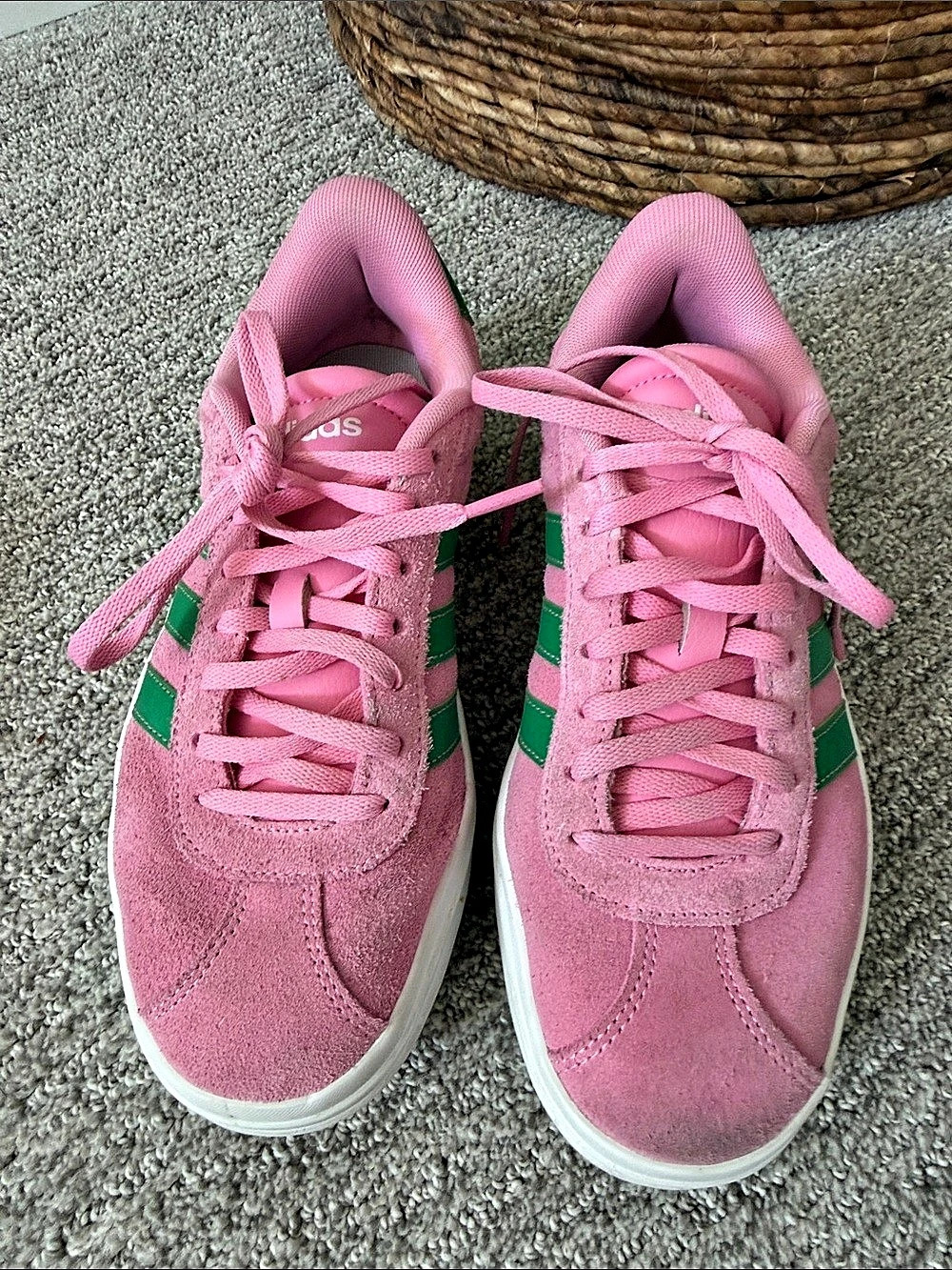 adidas VL Court Bold Shoes Pink & Green Sneakers US 6.5